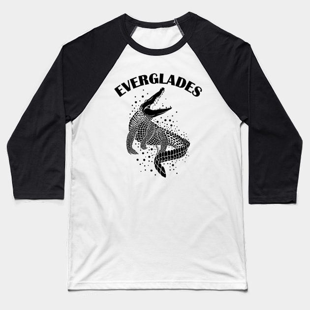 Alligator Silhouette | Everglades Baseball T-Shirt by TMBTM